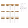 Conjunto de Potes Herméticos de Vidro com Tampa de Bambu para Mantimentos
