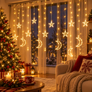Cortina Pisca Pisca LED 3m para Natal - 8 Funções RGB ou Branco Quente