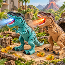 Dinossauro de Brinquedo Elétrico T-Rex com Luz, Som e Névoa