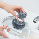 Escova de Limpeza com Dispenser de Detergente para Louças e Panelas de Aço
