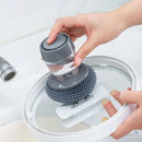 Escova de Limpeza com Dispenser de Detergente para Louças e Panelas de Aço