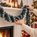 Festão de Natal Nevado 2 Metros para Decoração - Kit 5 Unidades (10m)