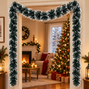 Festão de Natal Nevado 2 Metros para Decoração - Kit 5 Unidades (10m)