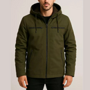 Jaqueta Masculina em Sarja com Capuz e Bolsos Forrados