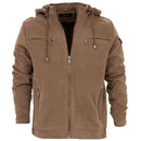 Jaqueta Masculina em Sarja com Capuz e Bolsos Forrados