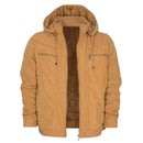 Jaqueta Masculina em Sarja com Capuz e Bolsos Forrados