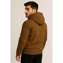 Jaqueta Masculina em Sarja com Capuz e Bolsos Forrados