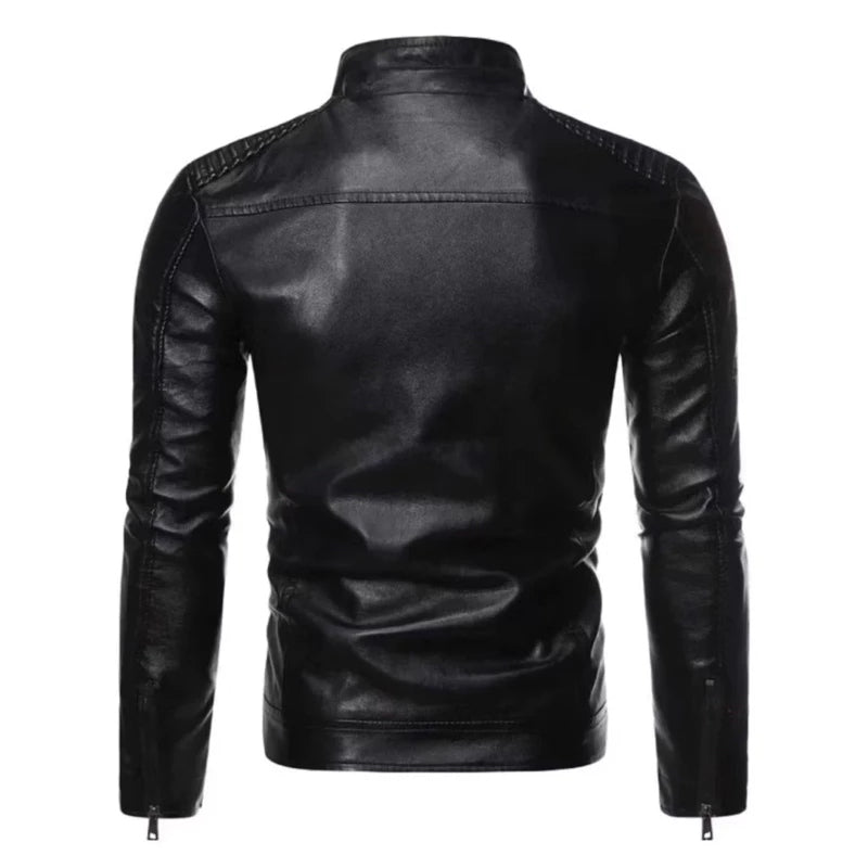 Jaqueta de Couro Masculina Slim Resistente