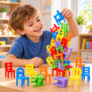 Jogo de Equilíbrio com Cadeiras Coloridas - Kit 42 Peças