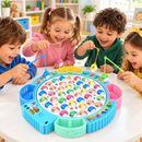 Jogo de Pesca Infantil Elétrico Musical com 45 Peixes e 4 Varinhas