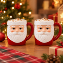 Kit 2 Canecas de Porcelana Papai Noel 3D 330ml