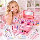 Kit Maquiagem Infantil 72 Peças com Maleta e Acessórios Laváveis
