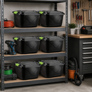 Kit 6 Caixas Organizadoras Pretas 30L com Tampa e Trava