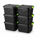 Kit 6 Caixas Organizadoras Pretas 30L com Tampa e Trava