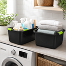 Kit 6 Caixas Organizadoras Pretas 30L com Tampa e Trava