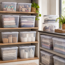 Kit Caixas Organizadoras Transparentes 34L com Tampa e Trava