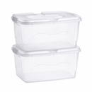 Kit Caixas Organizadoras Transparentes 34L com Tampa e Trava
