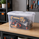 Kit Caixas Organizadoras Transparentes 34L com Tampa e Trava