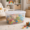 Kit Caixas Organizadoras Transparentes 60L com Tampa