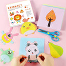 Kit com 48 Peças de Papel para Recorte e Atividades Manuais + Tesoura Infantil