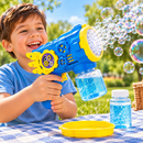 Lançador de Bolhas de Sabão Elétrico com LED e 36 Saídas + Refil 50ml