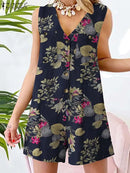 Macacão Feminino Floral Vintage de Verão