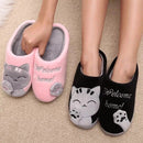 Pantufa Feminina Gato Peluciada para Inverno Antiderrapante