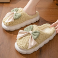 Pantufa Feminina Peluciada com Laço para Inverno