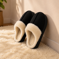 Pantufa Feminina em Camurça Forrada em Lã para Inverno