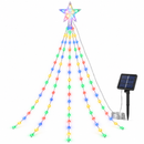 Pisca Pisca Solar com Estrela para Árvore de Natal 200 LEDs - 9 Fios de 2m
