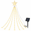 Pisca Pisca Solar com Estrela para Árvore de Natal 200 LEDs - 9 Fios de 2m