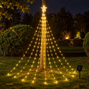 Pisca Pisca Solar com Estrela para Árvore de Natal 200 LEDs - 9 Fios de 2m