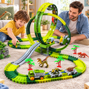 Pista de Dinossauro Elétrica Infantil com 140 Peças e Carrinho