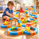 Pista de Trem Magnética Elétrica 3D Recarregável - Kit 80 Peças