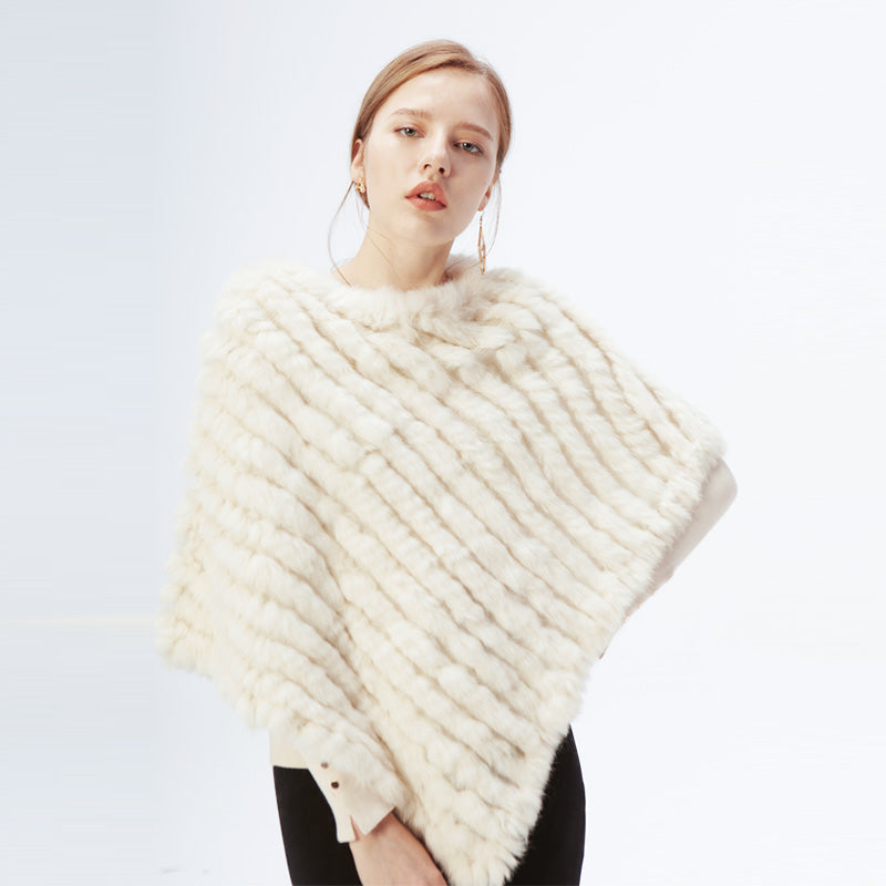 Poncho Feminino de Pele de Coelho | CozyFur