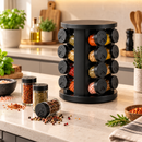 Porta Temperos Giratório 360° com 6, 9 ou 12 Potes de Vidro
