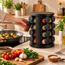 Porta Temperos Giratório 360° com 6, 9 ou 12 Potes de Vidro