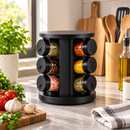 Porta Temperos Giratório 360° com 6 Potes de Vidro