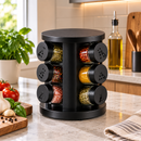 Porta Temperos Giratório 360° com 6 Potes de Vidro
