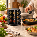 Porta Temperos Giratório 360° com 6 Potes de Vidro