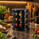 Porta Temperos Giratório 360° com 6 Potes de Vidro