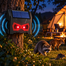 Repelente Ultrassônico Solar para Animais com LED e Carregamento USB
