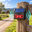 Repelente Ultrassônico Solar para Animais com LED e Carregamento USB