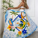 Saída de Praia Feminina Saia Envelope Estampada