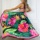 Saída de Praia Feminina Saia Envelope Estampada