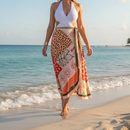 Saída de Praia Feminina Saia Envelope Estampada
