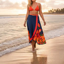 Saída de Praia Feminina Saia Envelope Estampada