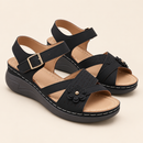 Sandália Feminina Floral com Plataforma e Fivela