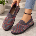 Sapato Feminino Casual Boho Listrado em Malha Respirável