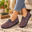 Sapato Feminino Casual Boho Listrado em Malha Respirável